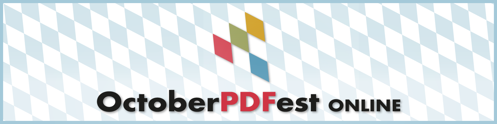 Banner with the logo for the October PDFest online.